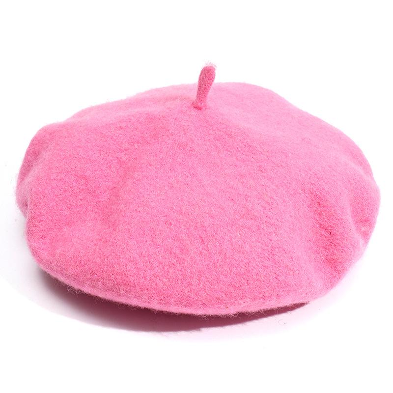 Berretti di Lusso in Lana Vergine Berretto Basco in Feltro da Donna Stile Britannico Cappello Basco da Ragazza Elegante da Donna Tinta Unita Cappelli Invernali