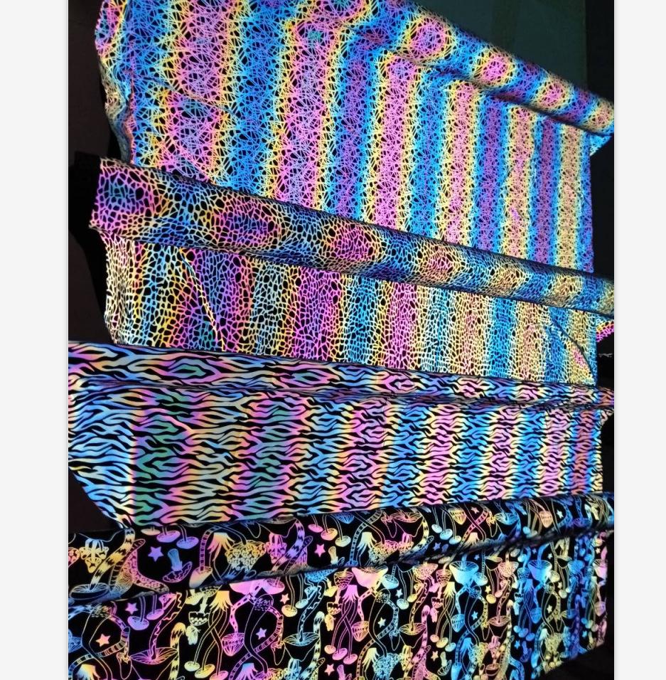 Iridescent Gradient Reflective Four-Way Stretch Fabric In Seven Colors
