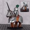 Gothic Style Multiple Colors Knight On Warhorse, Detailed Armor Horse Trappings Building Block Toy Perfect for Medieval