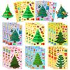 6er-Pack 6 Stück Weihnachten-Thema DIY Cartoon Graffiti Aufkleber Gesichtsersatz Kinderinteraktion Weihnachtsbaumdekoration