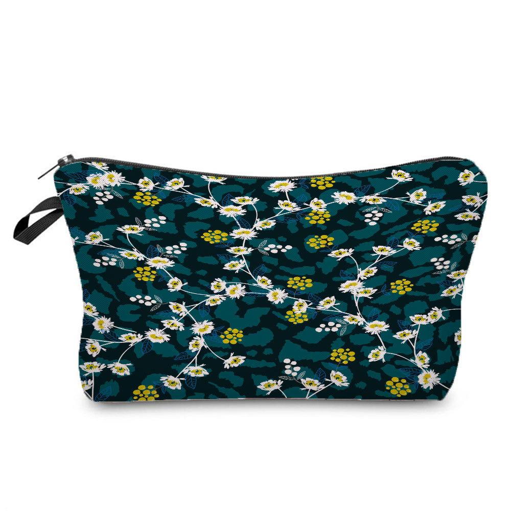 Damen Blumenmuster Kosmetiktasche Toilettenartikel Organizer Reise Aufbewahrungskoffer 6680