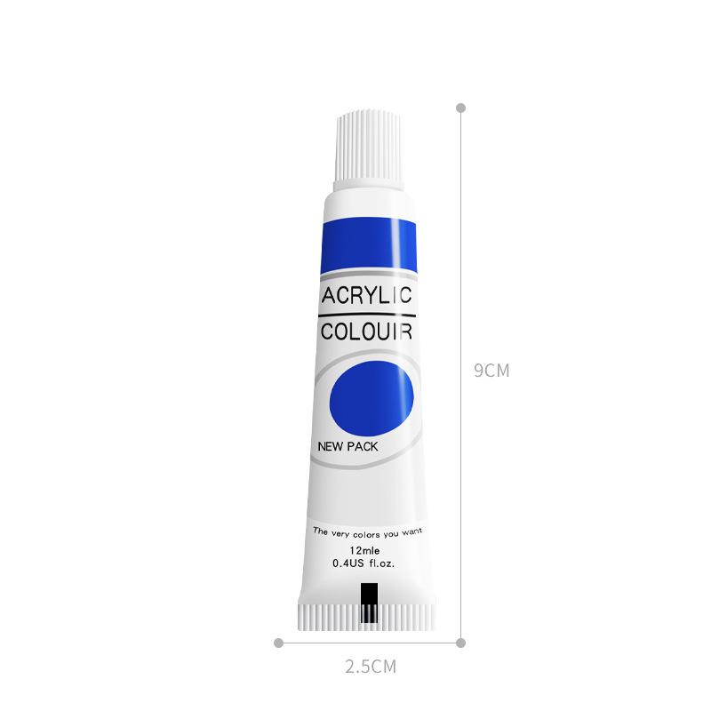 12-Color Acrylic Paint Tubes: 12ml for Kids' DIY and Hand-Painted Wall Art