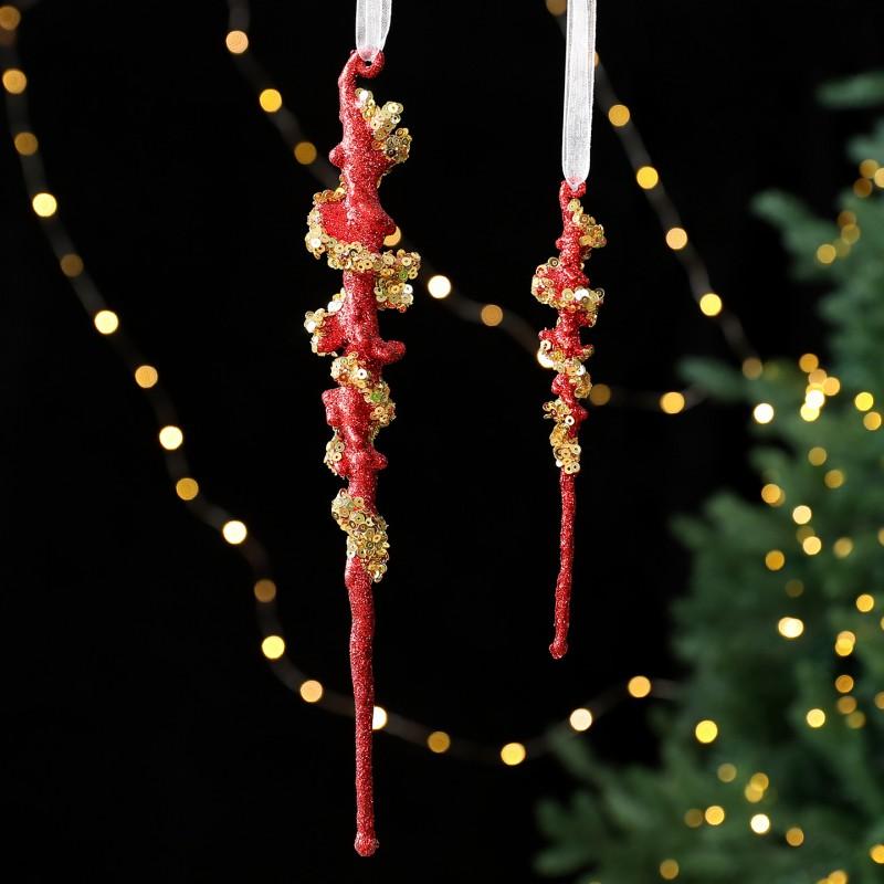 Acrylic Christmas Tree Decorations Hanging Ornaments Snowflake Bell Pendant Xmas Party Home Decoration