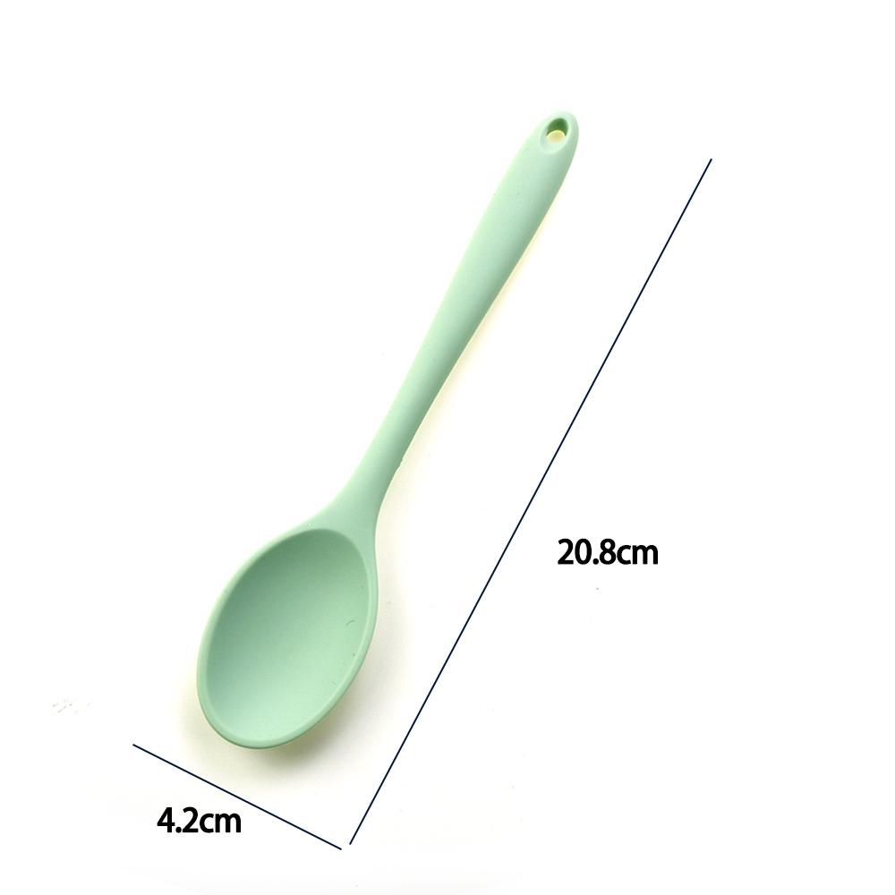 For Better Life 1Pc Soft Silicone Spoon Stirring  Long Handle Tableware Cooking Utensils Ladle Kitchen Accessories
