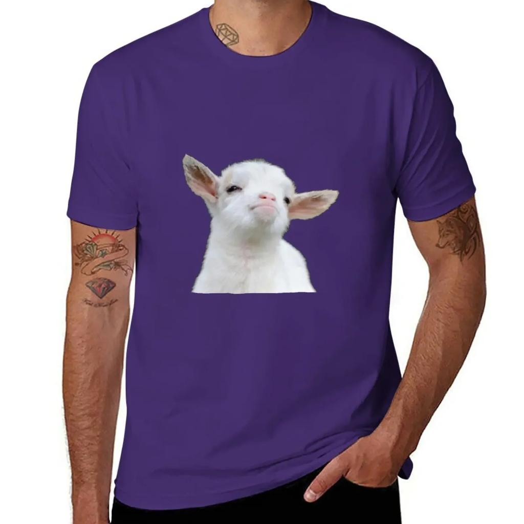 Cute Baby Goat T-Shirt for a Boy Vintage Clothes Boys Whites Plain White T Shirts Men