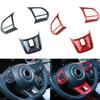 3Pcs/Set ABS Car Steering Wheel Button Cover Sticker Interior Decoration Carbon Fiber for MG5 MG6 MG HS ZS Car Styling
