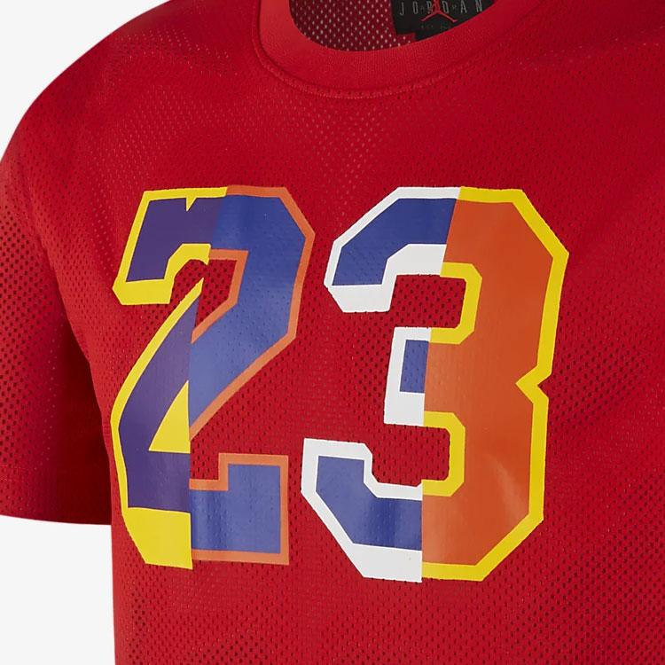 Jordan T-shirt Sport Respirant Maille Dna Col Rond Manches Courtes Homme Hauts Rouge AV0117-657