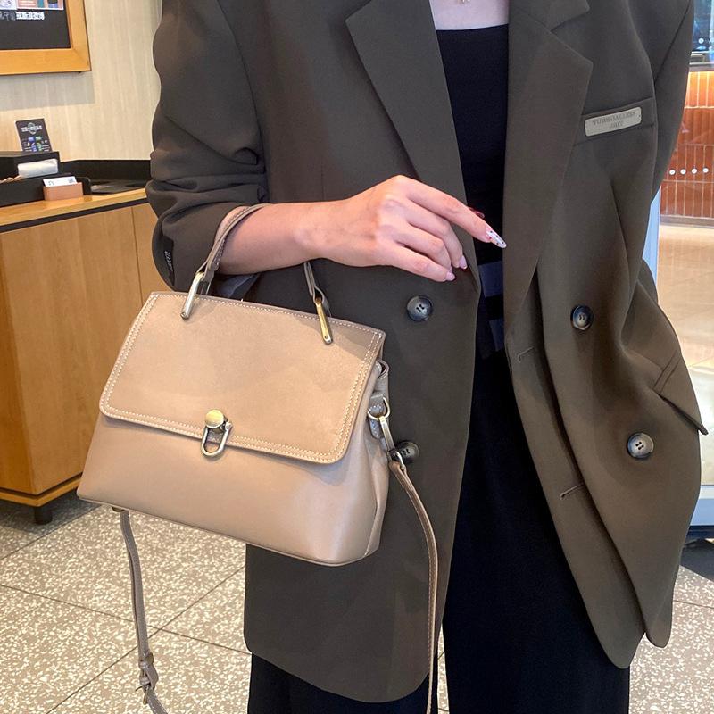 Women's Bag Fashion Large Capacity Single Shoulder Crossbody Bag with Genuine Leather Top Layer Cowhide Handbag Small Square Bag