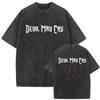 Washed Vintage Game Devil May Cry Dante Girl Dinner Graphic T Shirt Men Women Casual Oversized Short Sleeve Tshirt Streetwear