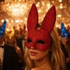 Full Acrylic Rhinestone Rabbit Ear Mask Crystal Studded Glitter Mask  Party and Cosplay