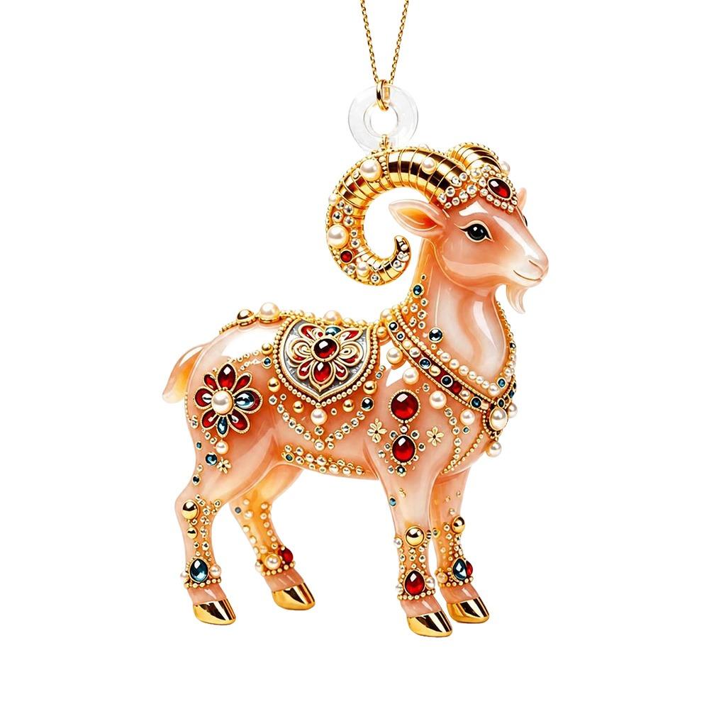 Acrylic Goat Hanging Ornament 2D Flat Animal Hanging Decoration Goat Pendant  Shop Window Display