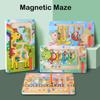 Labirint Magnetic din Lemn, Jucării Labirint Formă Animale Tren, Jucării Educative Timpurii, Joc Interactiv cu Margele Conduse cu Stiloul Magnetic