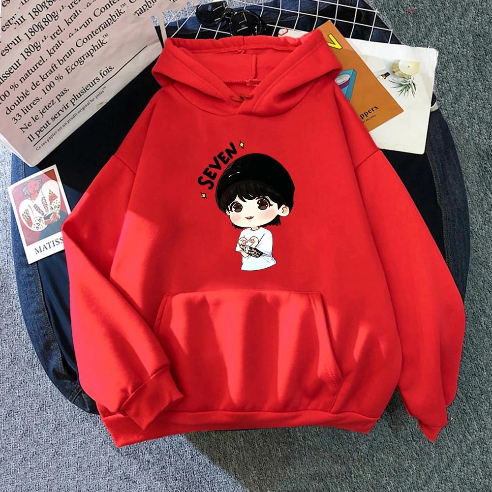 Hanoracă JungKook Seven pentru femei Harajuku, estetică, amuzant, Kawaii, hanorace, unisex, toamnă, iarnă, ocazional, pulover, pulover, maiuri