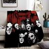 Rock Slipknot Band Throw Lightweight 240g Flannel Blanket Soft Skin-friendly for Summer Cooling
