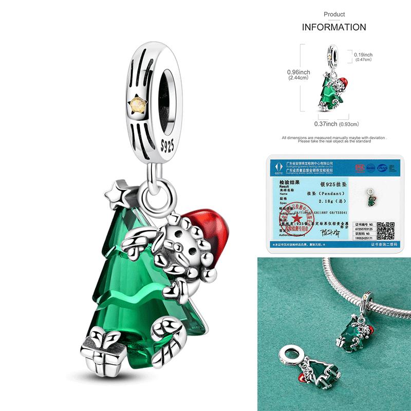 Copper Santa Claus Bead Charms Christmas Tree Charm Bead Charms Compatible With 3mm Women Bracelets Do It Yourself Accessories Christmas Gift Fine Jew