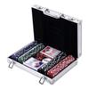 Poker Case Poker Set 200 Poker Chips 2x Card Deck 5x Dice 1x Aluminum Case Poker Set Chips Case Aluminum + Polystyrene 29.5x20.5x6.5 Cm