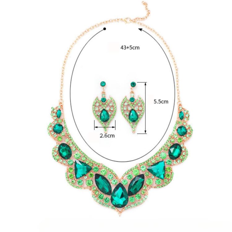 [KK Solis] Necklace and Earring Set - Gorgeous, Perfect for Social Gatherings, Competitions, Belly Dance, Weddings, Recitals, Concerts, Stage