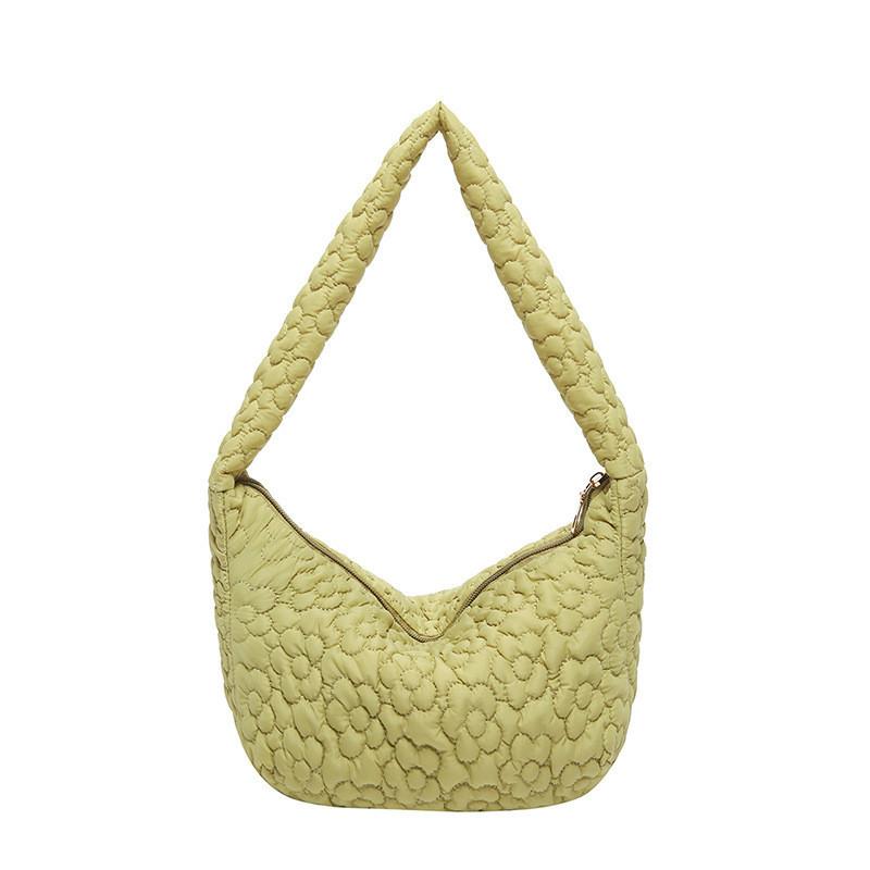 Elegant Floral Ruched Tote Bag For Women 2024 Summer Fresh Versatile Underarm Bag