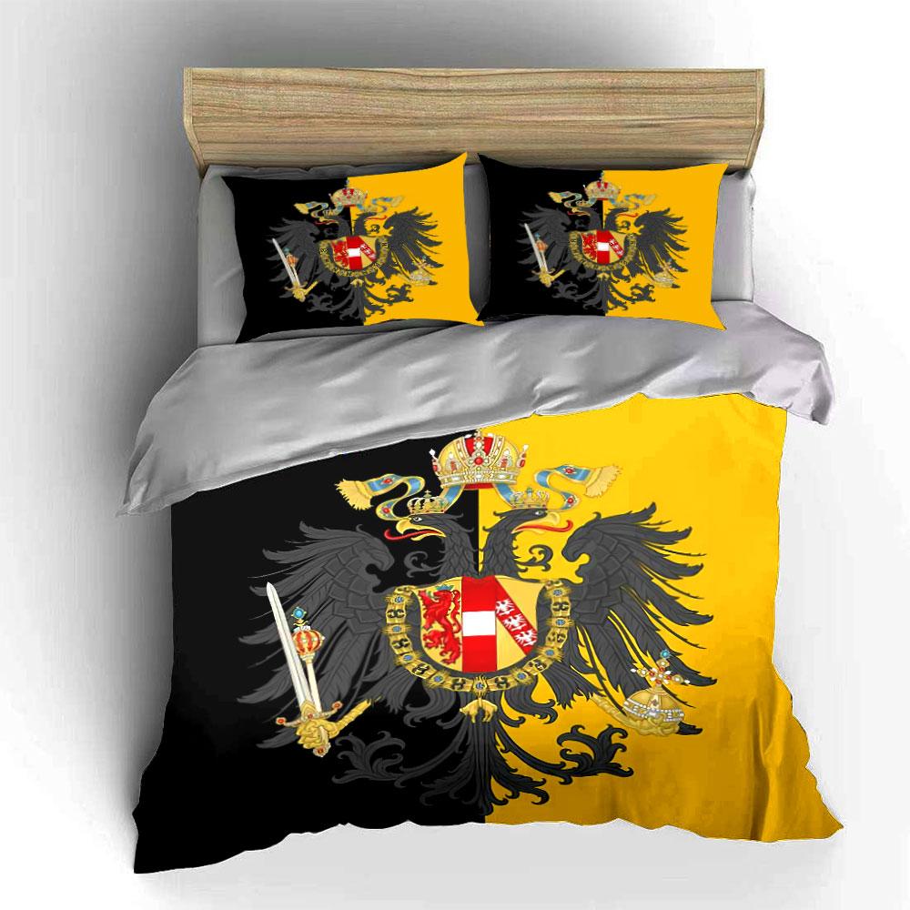 Imperial Eagle Yellow-Black Set Bedding Duvet Cover Set Duvet Cover Pillowcases  (1 * Duvet Cover 2 * Pillowcases, Without Duvet Insert)