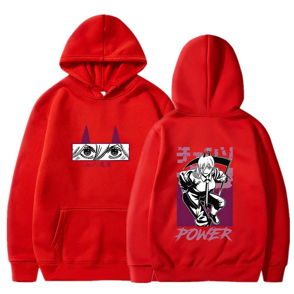 Anime Chainsaw Man Power Potlačené Mikiny Muži Ženy Dlhý Rukáv Harajuku Gotické Oblečenie Estetické Streetwear Sveter Nadrozmerný