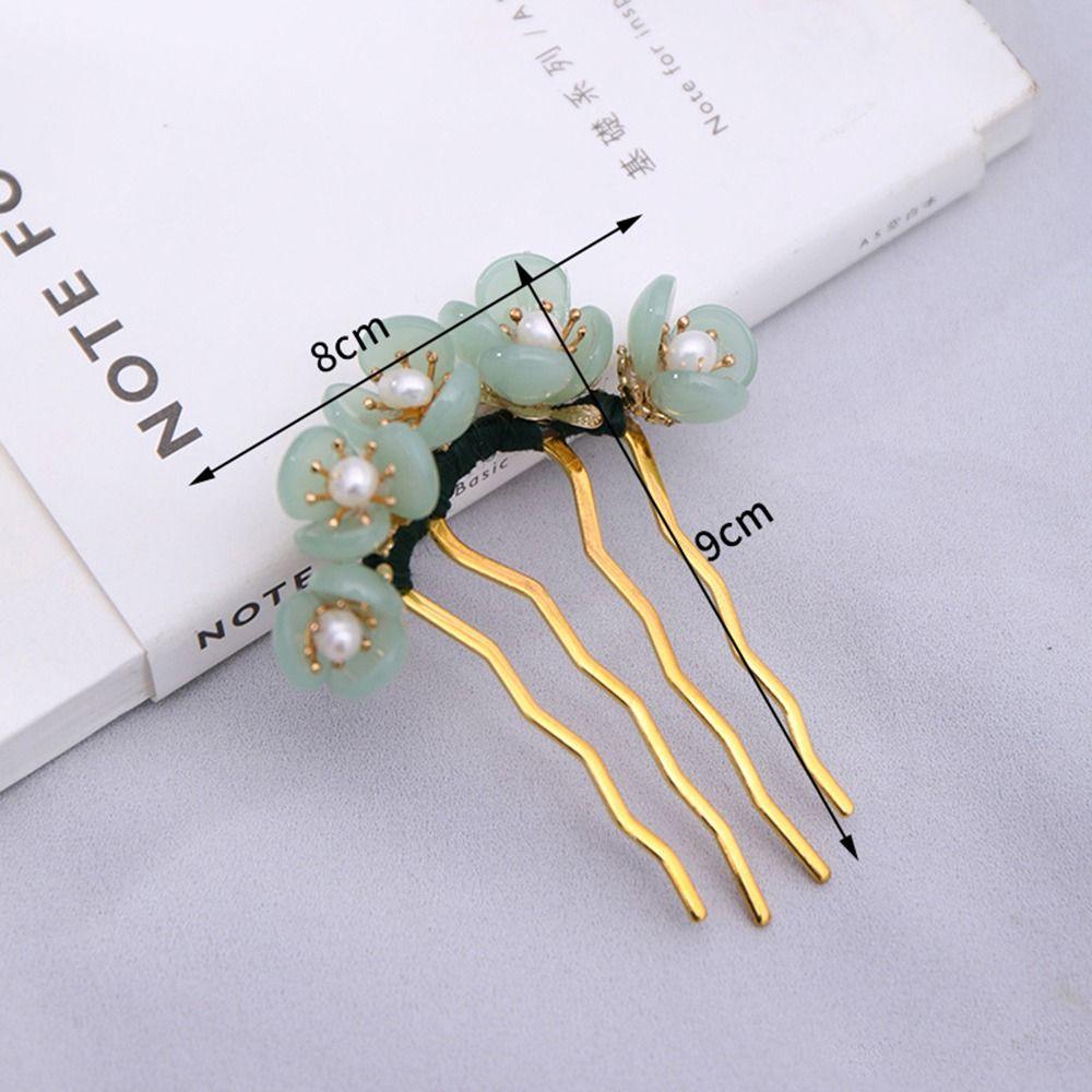 Pearl Headwear For Girls Disk Hair U Shaped Hairpin Hair Accessories Flowers Hair Stick Hair Fork