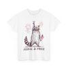 Feral & Free Funny Patriotic Racoon Feral And Free 4th July T-Shirt