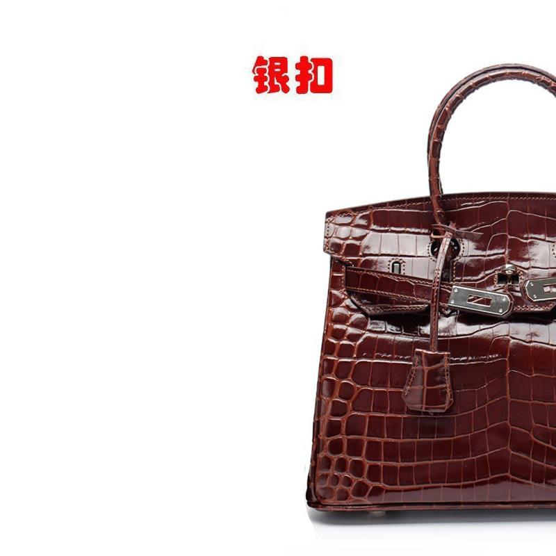 Nuova Borsa a Mano da Donna in Pelle di Mucca con Texture Coccodrillo Vera Pelle Manico Superiore Borsa Moda a Spalla Crossbody per Uso Quotidiano - SENZA LOGO