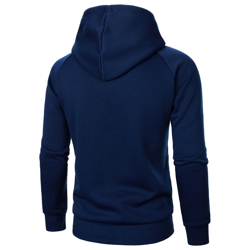 Men's Hoodies Spring Fall Side Zippers Hooded Sweatshirts for Men Sportswear Slim Fit Solid Color Hoodie