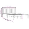 Solid Wood Bed Gray Pine 200 x 200 cm