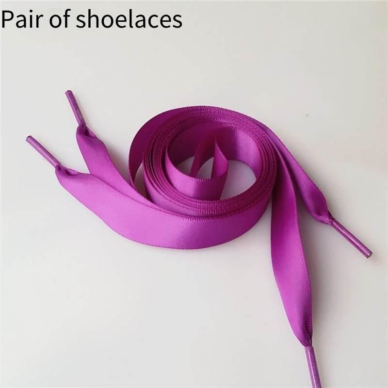 Soft And Smooth Polyester Ribbon Shoelace For Boots Lacework Candy Color Satin