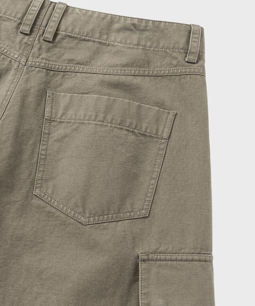 NONBLANK Washed Wide Curved Cargo Pants_Khaki