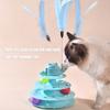 Jouet amusant pour chat avec piste rotative à 4 couches, bâton amusant pour chat, balles d'entraînement interactives et intelligentes