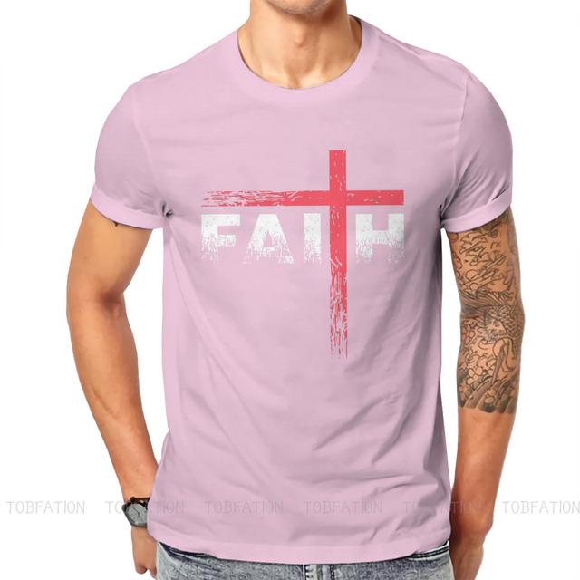 Christian Faith Cross Essential Tshirt Vintage Graphic Men's Clothes Tops Cotton O-Neck T Shirt