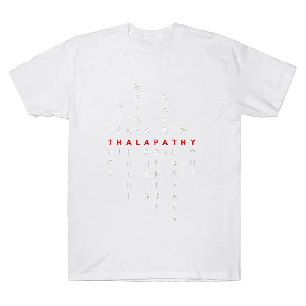Thalapathy Vijay Tamil Movie Titles Red Classic TShirt Vijay Merch T Shirts Fashion Cotton Tshirt Cotton Loose Clothing Unisex