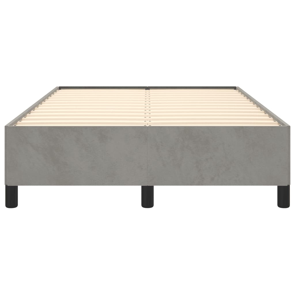 Bed Frame without Mattress Light Grey 120x190 cm Velvet