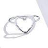 Simple Minimalist Heart Finger Rings for Women 925 Sterling Silver Wedding Jewelry