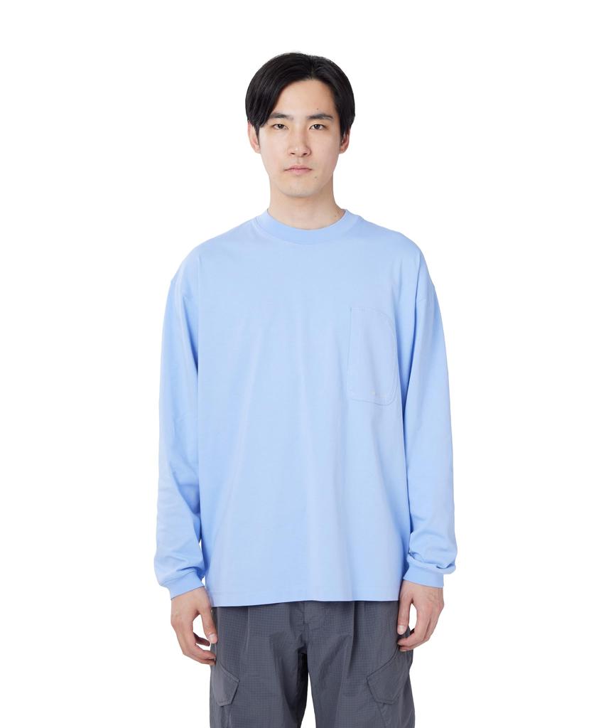 Snow Peak Organic Mercerized Long Sleeve T-Shirt CS-26SU005, Men's/Women's, BLUE, M
