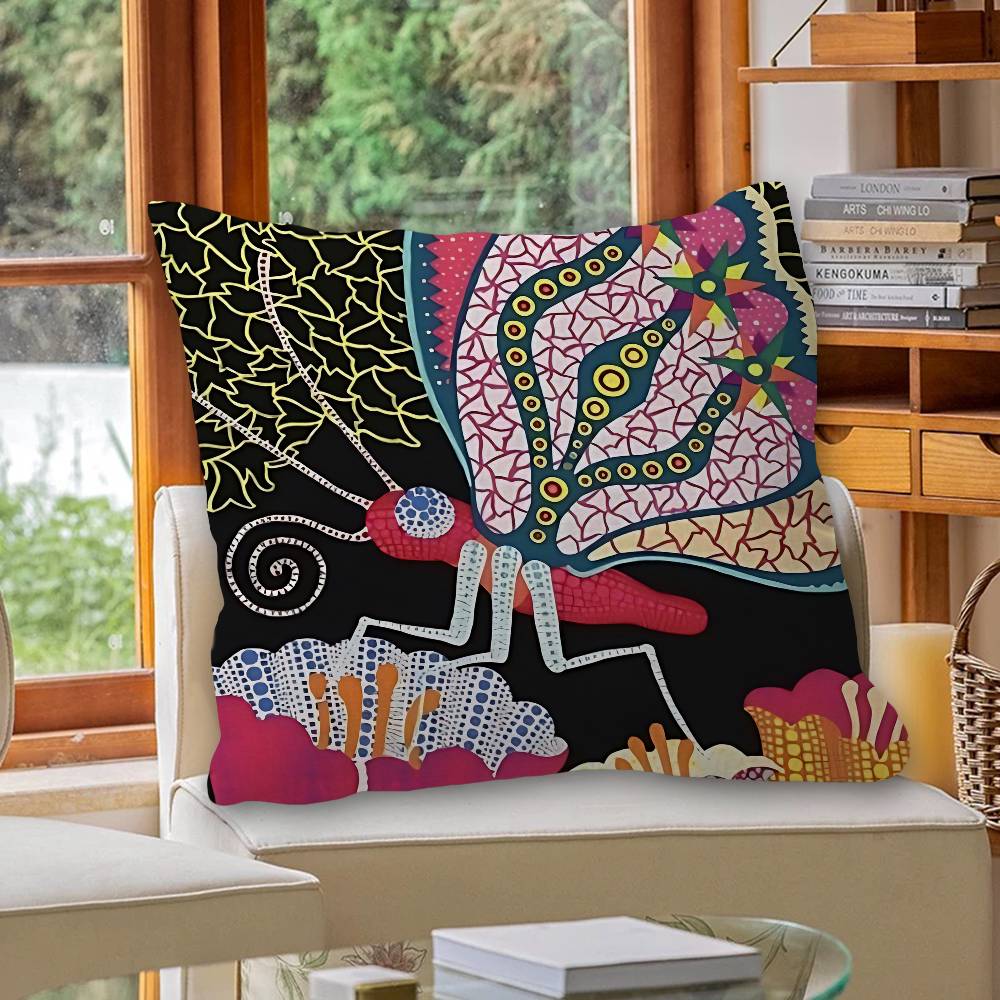 Popular Art YYayoi KusamaS Cushion Cover Pillowcase Upholstery Sofa Throw Pillow Home Decor Pillowcas