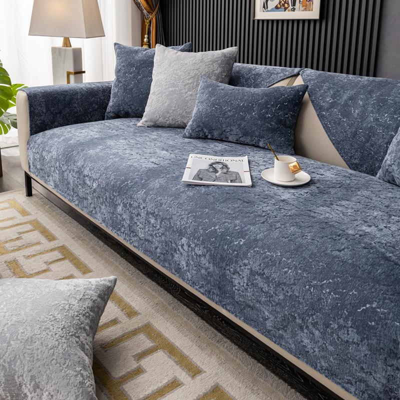 Polštář na pohovku Jednoduchý evropský lehký luxusní holandský sametový bronzující styl Four Seasons Universal Slipcover