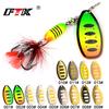 FTK 1 adet Spinner yem 7.5g 12g 17.5g sert kaşık bas Lures Metal balıkçılık cazibesi tüy ile tiz kanca Pike balıkçılık için