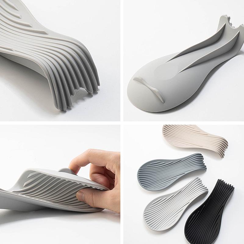 1 Peça Suporte de Colher de Silicone Descanso de Colher de Cozinha Utensílio Resistente ao Calor Prateleiras de Armazenamento Ferramentas de Cozinha Acessórios de Cozinha