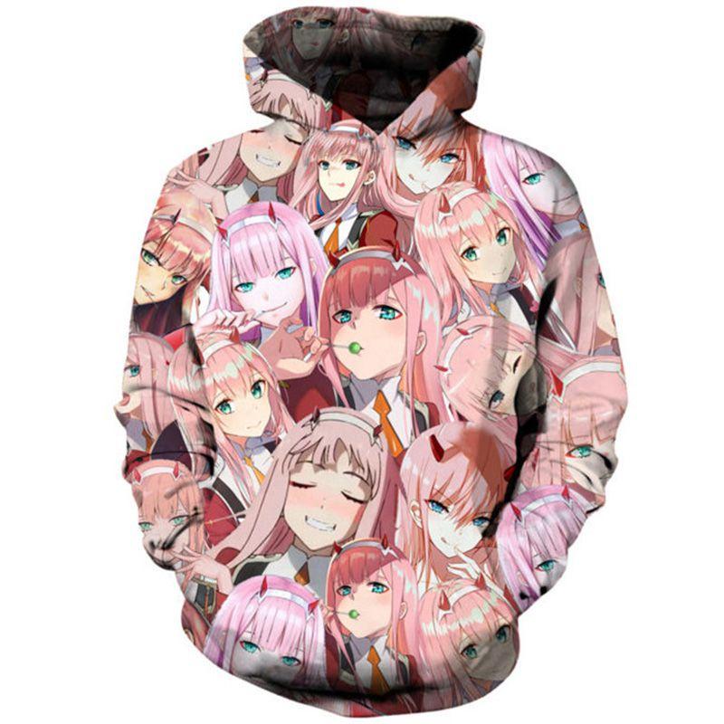 Cozy And Stylish Anime Darling In The Franxx Zero Two Pattern Unisex Hoodie