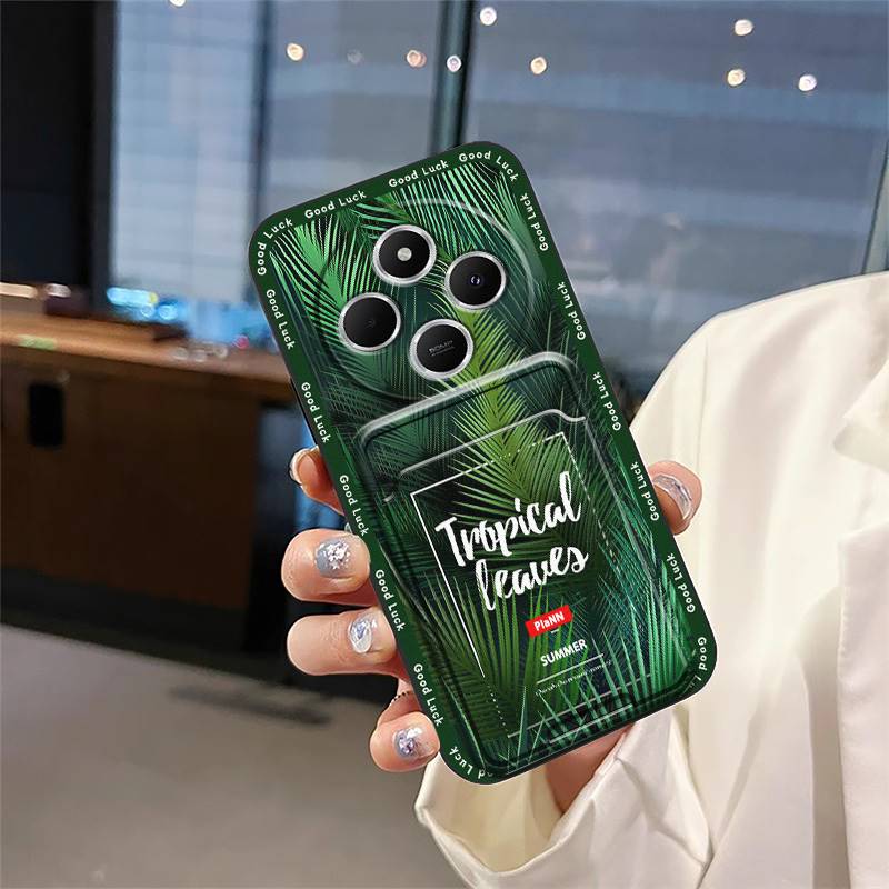 Mjukt fodral Fullt omslutande Telefonfodral För Redmi 14C 4G/14R 5G/A3 Pro 4G/POCO C75 Smutsavvisande Stötsäkert Skydd Kortfack TPU