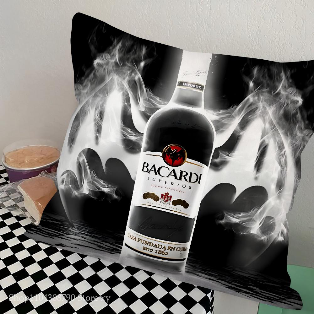Liquor B-Bacardi-I Pillow Case Square Pillow Bedroom Sofa Leisure Comfort Cushion Car Living Room Home Decoration