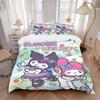3pcs Musical Adventure Kuromi & Melody Quilt Set Soft and Comfortable Bedroom, Guest Room and Dorm Decor Bedding Set S063