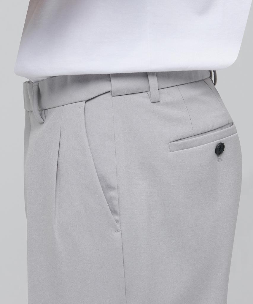Musinsa Standard Lightweight Wide Hidden Banding Crop Slacks [Light Gray]