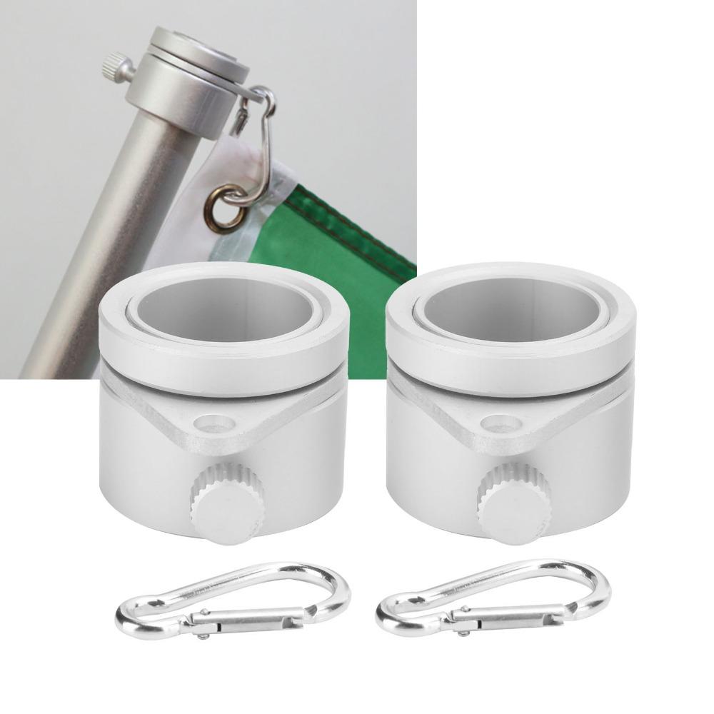 2Pcs Aluminum Alloy Flagpole Ring Rotating Flagpole Accessory Stable Rotating Ring  Flag Use