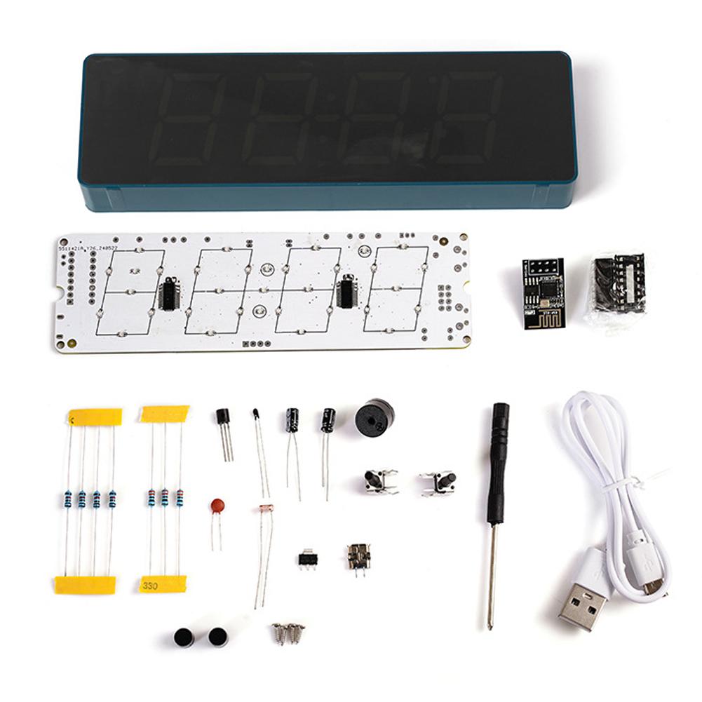 ESP8266 IoT Colorful WiFi Clock Kit Intelligent Electronic Clock DIY Welding Practice Parts Set