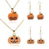 Cartoon Ghost Pumpkin Pumpkin Face Charms Necklace Trendy Orange Pumpkin Head Pendant Girls