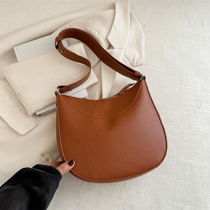 Women Retro Crossbody Bag PU Leather Versatile Satchel Bag Large Capacity Casual Tote Handbag Female Daily Shoulder Bag KTB
